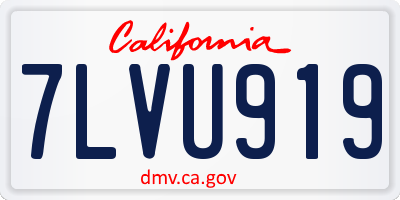 CA license plate 7LVU919