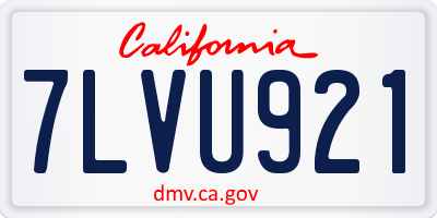 CA license plate 7LVU921