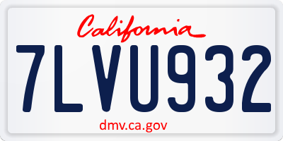 CA license plate 7LVU932