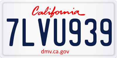 CA license plate 7LVU939