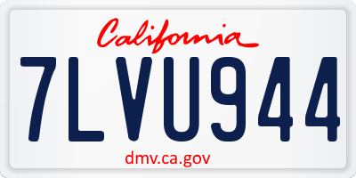 CA license plate 7LVU944
