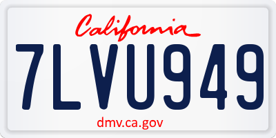 CA license plate 7LVU949