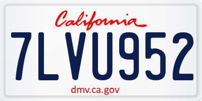 CA license plate 7LVU952
