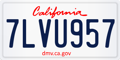 CA license plate 7LVU957