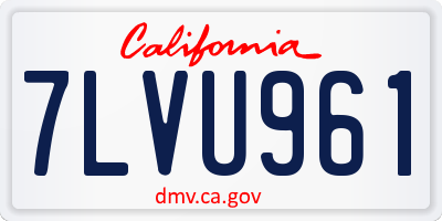 CA license plate 7LVU961