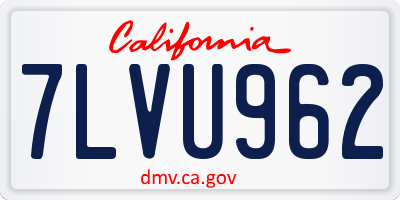 CA license plate 7LVU962