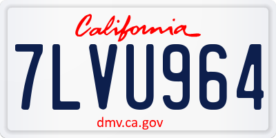 CA license plate 7LVU964