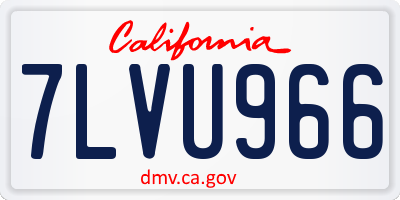 CA license plate 7LVU966