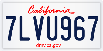 CA license plate 7LVU967