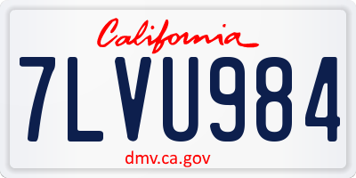CA license plate 7LVU984