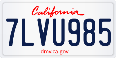 CA license plate 7LVU985