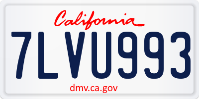 CA license plate 7LVU993