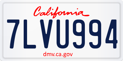 CA license plate 7LVU994