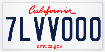 CA license plate 7LVV000
