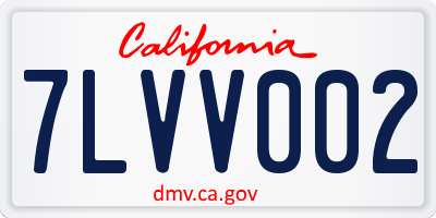 CA license plate 7LVV002