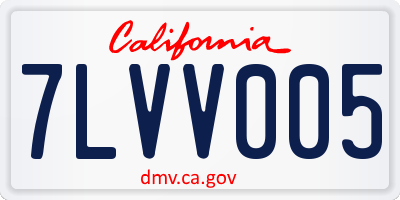 CA license plate 7LVV005