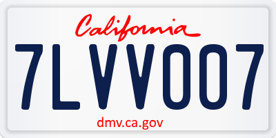 CA license plate 7LVV007
