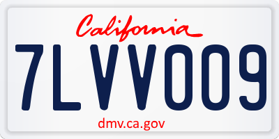 CA license plate 7LVV009
