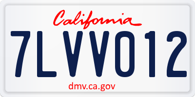CA license plate 7LVV012