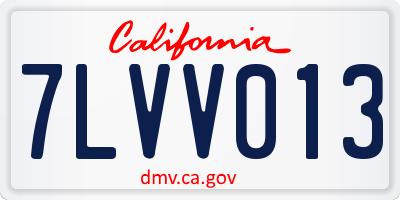 CA license plate 7LVV013