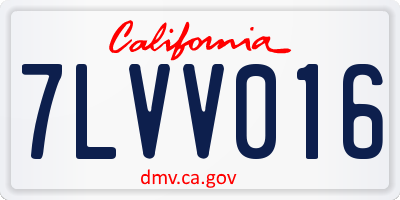 CA license plate 7LVV016