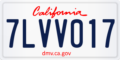 CA license plate 7LVV017