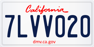 CA license plate 7LVV020