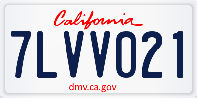 CA license plate 7LVV021