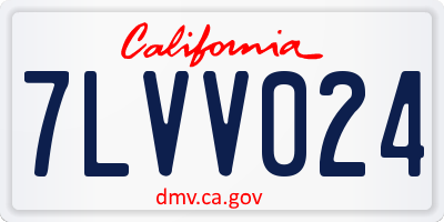 CA license plate 7LVV024