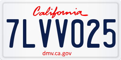 CA license plate 7LVV025