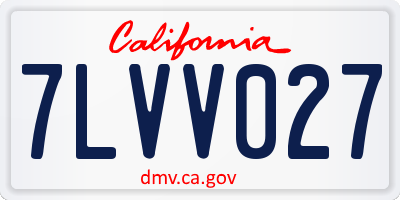 CA license plate 7LVV027