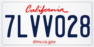 CA license plate 7LVV028