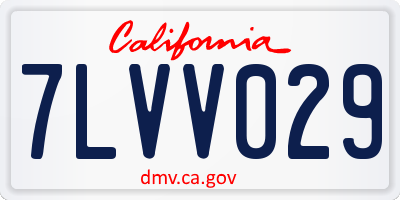 CA license plate 7LVV029
