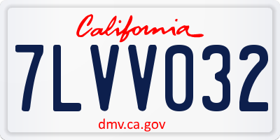 CA license plate 7LVV032