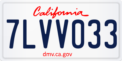 CA license plate 7LVV033