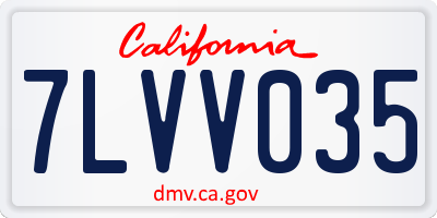 CA license plate 7LVV035