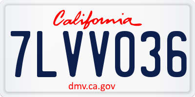 CA license plate 7LVV036