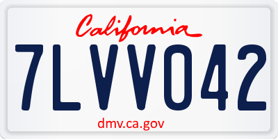 CA license plate 7LVV042