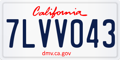 CA license plate 7LVV043