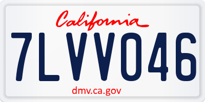 CA license plate 7LVV046