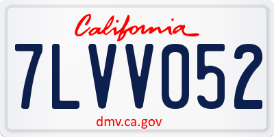 CA license plate 7LVV052