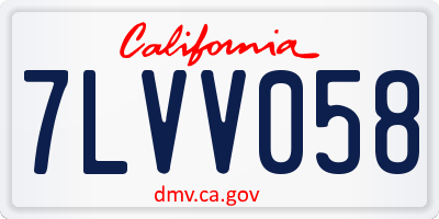 CA license plate 7LVV058