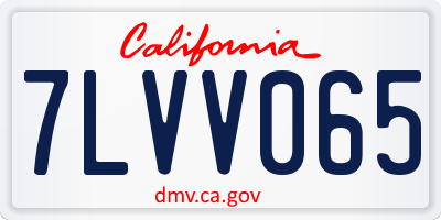CA license plate 7LVV065