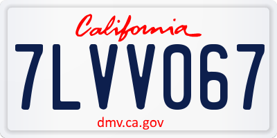 CA license plate 7LVV067