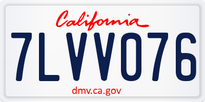 CA license plate 7LVV076