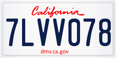 CA license plate 7LVV078