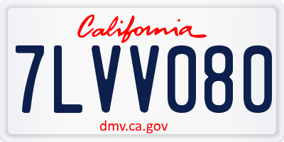 CA license plate 7LVV080