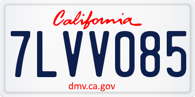 CA license plate 7LVV085