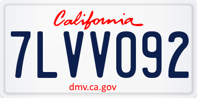 CA license plate 7LVV092