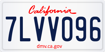 CA license plate 7LVV096